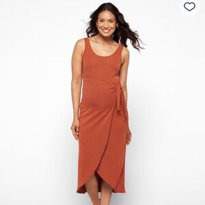 Maternity Rust Sleeveless Wrap Dress